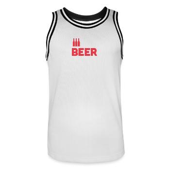 Beer Lovers - Men's Basketball Jersey - white/black - Front - AI Model Male 185 dark (185cm)