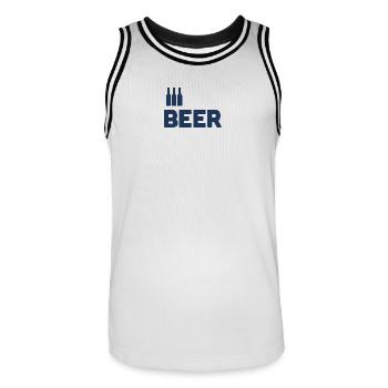 Beer Lovers - Men's Basketball Jersey - white/black - Front - AI Model Male 185 dark (185cm)