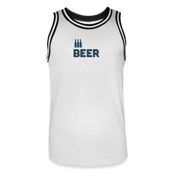 Beer Lovers - Men's Basketball Jersey - white/black - Front - AI Model Male 185 dark (185cm)