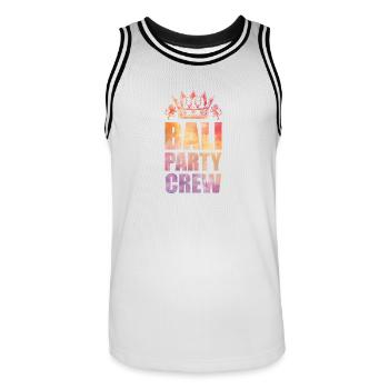 Bali Party Crew Spruch - Männer Basketball-Trikot - Weiß/Schwarz - Vorne - AI Model Male 185 dark (185cm)