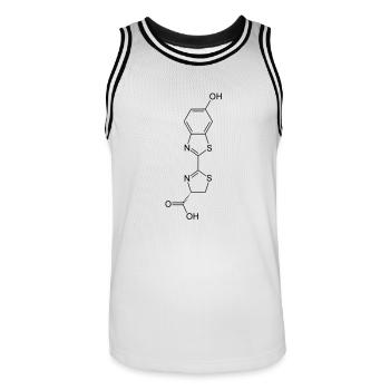 Lumineux / Lueur dans l'obscurité la luciférine de - Maillot de basket Homme - blanc/noir - Devant - AI Model Male 185 dark (185cm)