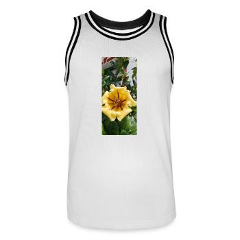 Belle fleur jaune - Maillot de basket Homme - blanc/noir - Devant - AI Model Male 185 dark (185cm)