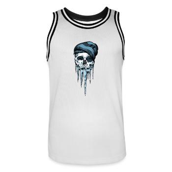 Crâne de snowboardeur - Maillot de basket Homme - blanc/noir - Devant - AI Model Male 185 dark (185cm)