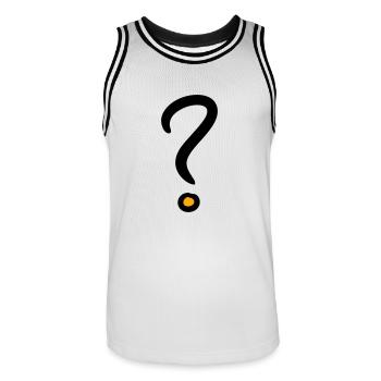 Symbole de point d’interrogation, dessin vectoriel de ponctuation - Maillot de basket Homme - blanc/noir - Devant - AI Model Male 185 dark (185cm)