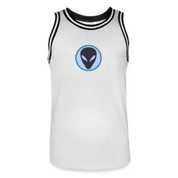 Alien - Männer Basketball-Trikot - Weiß/Schwarz - Vorne - AI Model Male 185 dark (185cm)