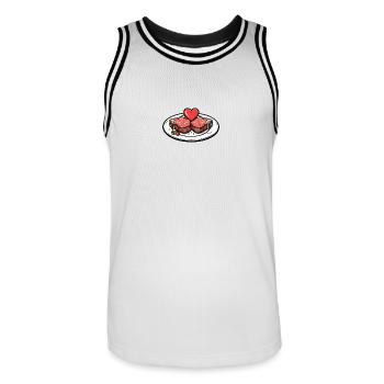 Steak Meat Giillen Couple Love Heart - Men's Basketball Jersey - white/black - Front - AI Model Male 185 dark (185cm)