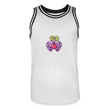 Weintrauben Paar Liebe Herz Comic - Männer Basketball-Trikot - Weiß/Schwarz - Vorne - AI Model Male 185 dark (185cm)