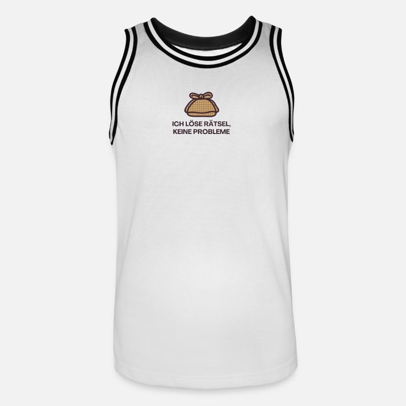 I solve puzzles, no problems - Men's Basketball Jersey - white/black