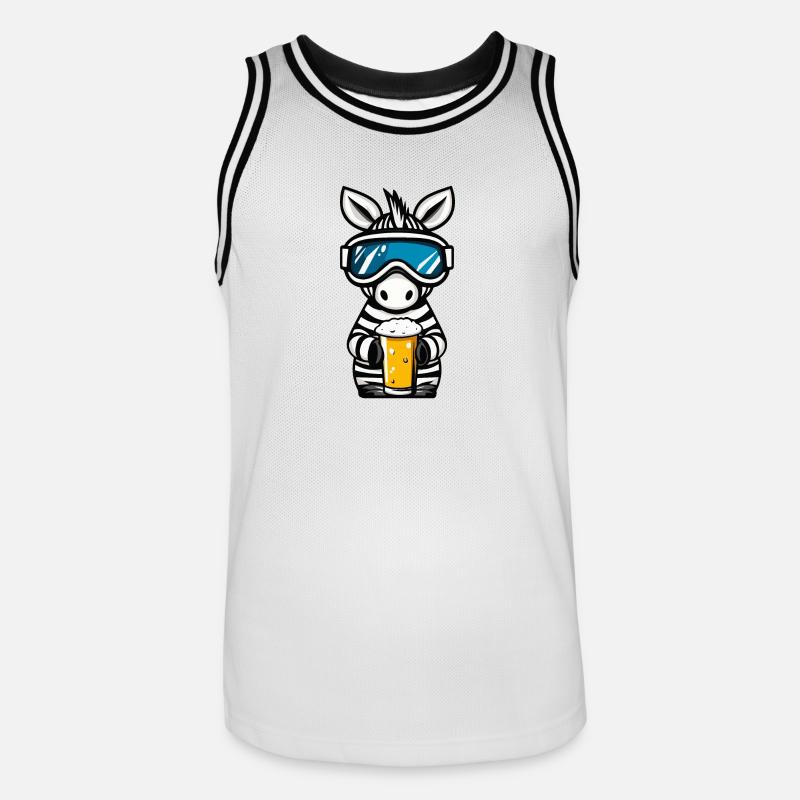 Zebra Ski Bier - Männer Basketball-Trikot - Weiß/Schwarz