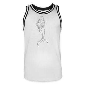 Meerjungfrau Elegante Line Art Design - Männer Basketball-Trikot - Weiß/Schwarz - Vorne - AI Model Male 185 dark (185cm)
