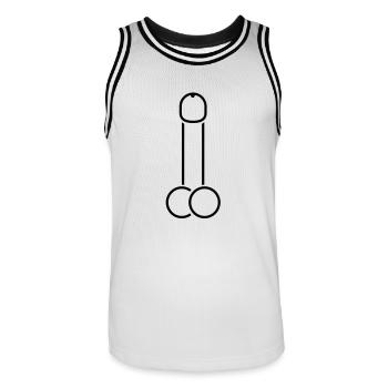 dick__r1 - Männer Basketball-Trikot - Weiß/Schwarz - Vorne - AI Model Male 185 dark (185cm)