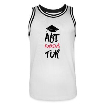 abi fucking tur - Männer Basketball-Trikot - Weiß/Schwarz - Vorne - AI Model Male 185 dark (185cm)
