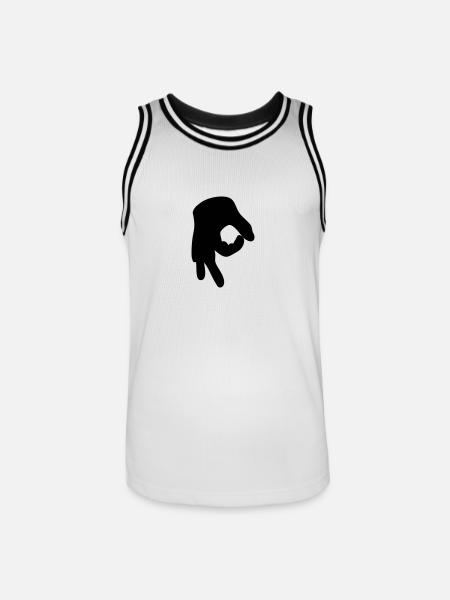 Reingelegt (Handzeichen) - Männer Basketball-Trikot - Weiß/Schwarz