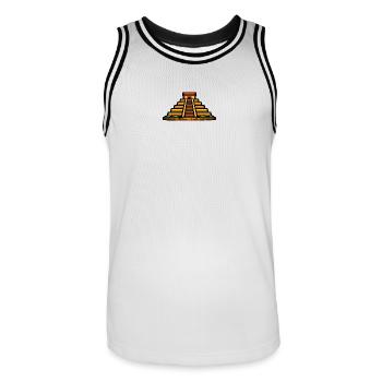 Mayan Pyramid Evening Light - Men's Basketball Jersey - white/black - Front - AI Model Male 185 dark (185cm)