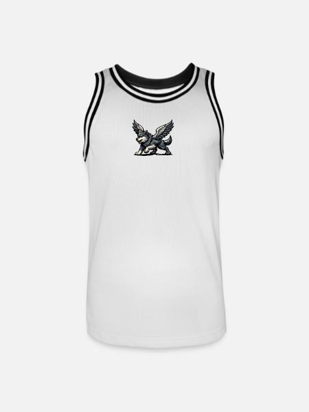 Flügelwolf Majestätisch - Männer Basketball-Trikot - Weiß/Schwarz