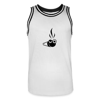 Weed joint - Men's Basketball Jersey - white/black - Front - AI Model Male 185 dark (185cm)