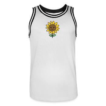 Cheerful Sunflower Cartoon - Men's Basketball Jersey - white/black - Front - AI Model Male 185 dark (185cm)
