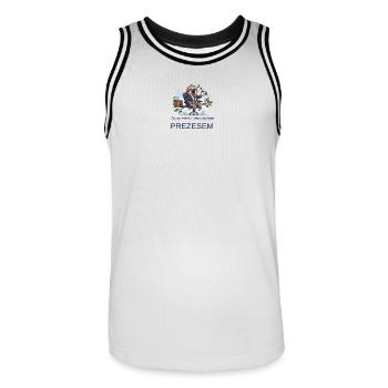 Yawning lazy sloth in the office - Men's Basketball Jersey - white/black - Front - AI Model Male 185 dark (185cm)