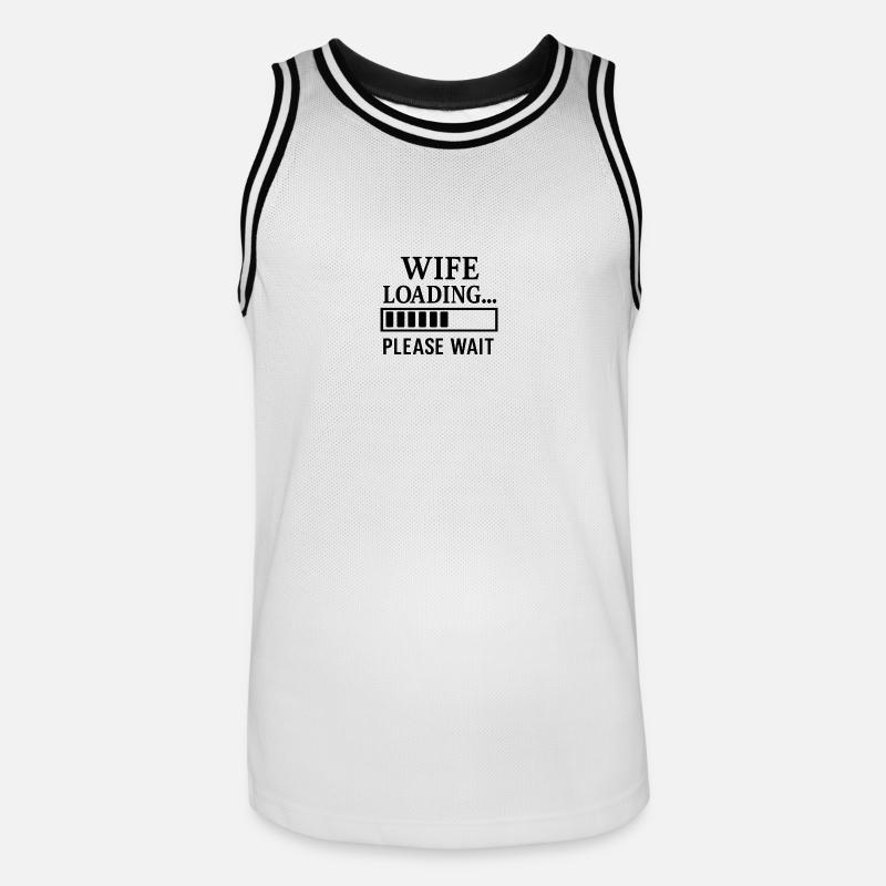 Wife Loading… Please Wait. - Männer Basketball-Trikot - Weiß/Schwarz