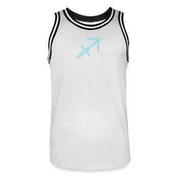 Schütze Tierkreiszeichen Pastel Blau - Männer Basketball-Trikot - Weiß/Schwarz - Vorne - AI Model Male 185 dark (185cm)