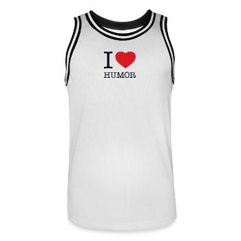 J’ADORE L’HUMOUR - Maillot de basket Homme - blanc/noir - Devant - AI Model Male 185 dark (185cm)