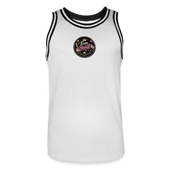 Team Braut Logo  - Männer Basketball-Trikot - Weiß/Schwarz - Vorne - AI Model Male 185 dark (185cm)