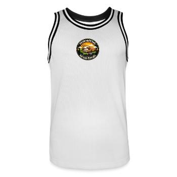 Ich lade Energie Faultier - Männer Basketball-Trikot - Weiß/Schwarz - Vorne - AI Model Male 185 dark (185cm)