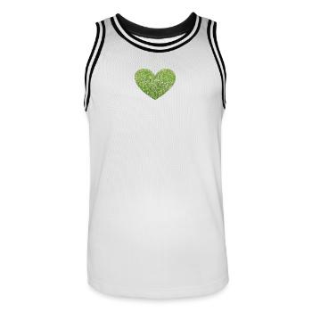 Coeur d'herbe - Maillot de basket Homme - blanc/noir - Devant - AI Model Male 185 dark (185cm)