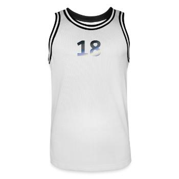 geburtstagsfeier, 18 farbverlauf tagesanbruch - Männer Basketball-Trikot - Weiß/Schwarz - Vorne - AI Model Male 185 dark (185cm)
