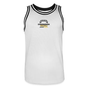Südtribüne Dortmund Stadiongänger – Fußall Fan - Männer Basketball-Trikot - Weiß/Schwarz - Vorne - AI Model Male 185 dark (185cm)