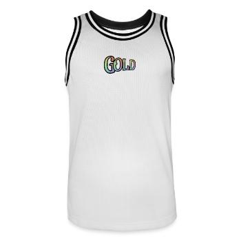 OR - avec les couleurs de l’arc-en-ciel - Maillot de basket Homme - blanc/noir - Devant - AI Model Male 185 dark (185cm)
