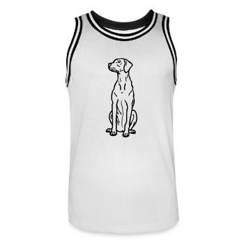 hongarianvizsla_02 - Maillot de basket Homme - blanc/noir - Devant - AI Model Male 185 dark (185cm)