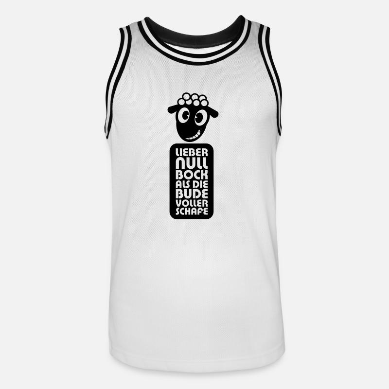Null Bock - Männer Basketball-Trikot - Weiß/Schwarz