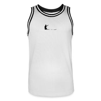 PETANQUE - Men's Basketball Jersey - white/black - Front - AI Model Male 185 dark (185cm)