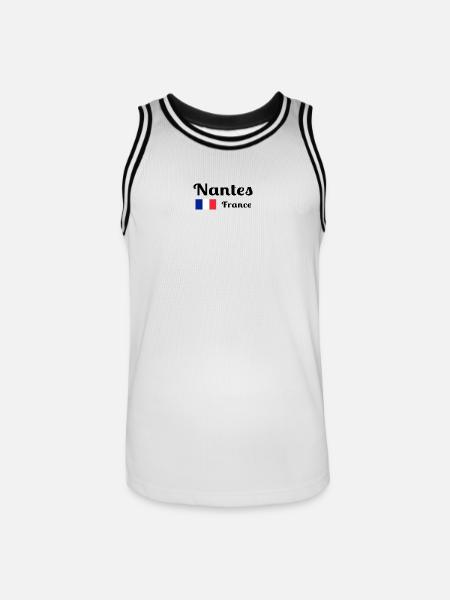 Nantes France- Stylish prints - Men's Basketball Jersey - white/black