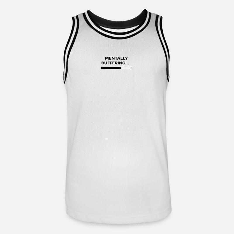 MENTALLY BUFFERING... | Minimal Loading Bar Design - Men's Basketball Jersey - white/black