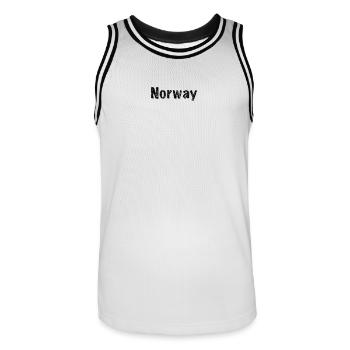 Norway - Männer Basketball-Trikot - Weiß/Schwarz - Vorne - AI Model Male 185 dark (185cm)