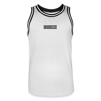 Maroc - Maillot de basket Homme - blanc/noir - Devant - AI Model Male 185 dark (185cm)
