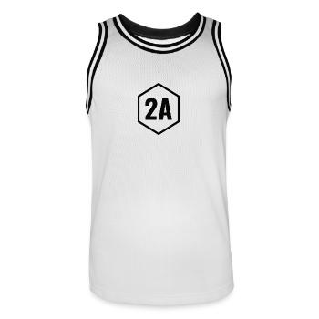 2A Corse du Sud - Noir - Maillot de basket Homme - blanc/noir - Devant - AI Model Male 185 dark (185cm)