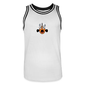Panic Fish - Männer Basketball-Trikot - Weiß/Schwarz - Vorne - AI Model Male 185 dark (185cm)