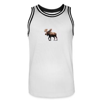 Elk - Men's Basketball Jersey - white/black - Front - AI Model Male 185 dark (185cm)