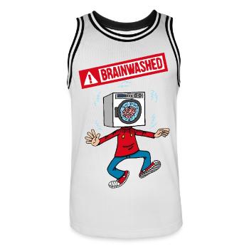 Le lavage de cerveau - Maillot de basket Homme - blanc/noir - Devant - AI Model Male 185 dark (185cm)