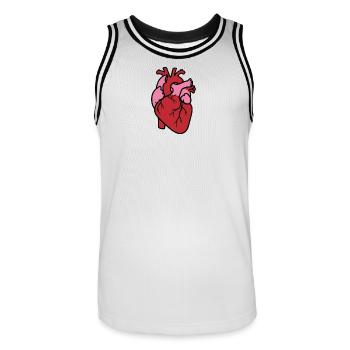 Anatomisches Herz Realistisch Organ Vektor - Männer Basketball-Trikot - Weiß/Schwarz - Vorne - AI Model Male 185 dark (185cm)