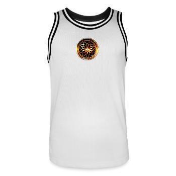 Car Rim - Men's Basketball Jersey - white/black - Front - AI Model Male 185 dark (185cm)