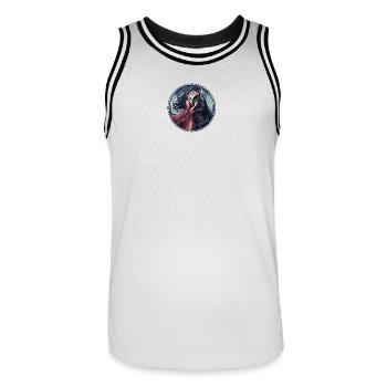 Knight's love under the stars - Men's Basketball Jersey - white/black - Front - AI Model Male 185 dark (185cm)