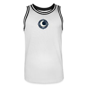 Mondkreis Geometrisches Mosaik - Männer Basketball-Trikot - Weiß/Schwarz - Vorne - AI Model Male 185 dark (185cm)