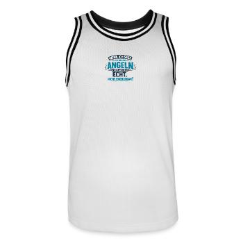 Angeln Ruhemodus – Nicht erreichbar - Männer Basketball-Trikot - Weiß/Schwarz - Vorne - AI Model Male 185 dark (185cm)