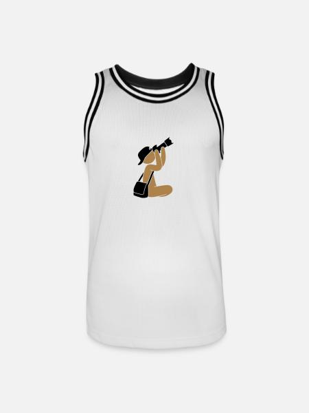 Photographer with camera - Men's Basketball Jersey - white/black