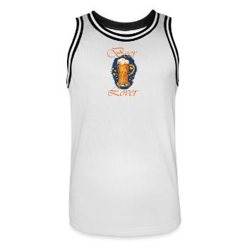 Beer Lover - Men's Basketball Jersey - white/black - Front - AI Model Male 185 dark (185cm)