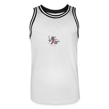 WikingerBiber # North German art - Men's Basketball Jersey - white/black - Front - AI Model Male 185 dark (185cm)